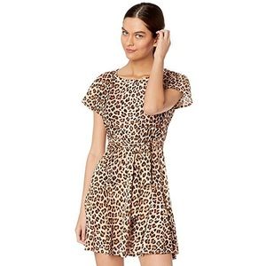 Rebecca Taylor Linen Leopard Dress Sz S